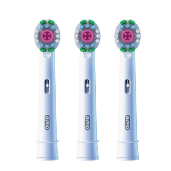 欧乐B电动牙刷头 成人美白型3支装 EB18p RX-3-3D适配成人D/P/Pro系列牙刷