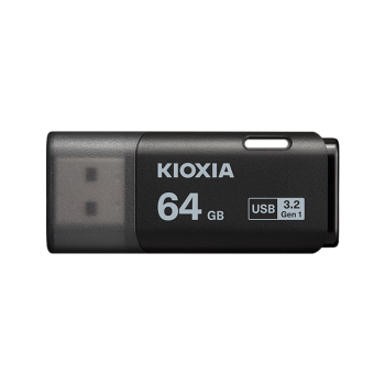 铠侠（Kioxia）64GB USB3.2 U盘 U301隼闪系列 黑色 读速100MB/s 原厂颗粒 轻巧便携 简约时尚