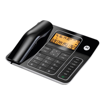 摩托罗拉(Motorola)电话机座机固定电话 办公家用 5米远距离免提 大屏幕 大按键 钢琴烤漆 CT340C(黑色)