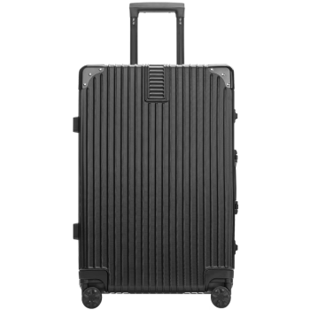 NAUTICA铝框行李箱男万向轮黑色拉杆箱商务大容量旅行箱女24英寸密码箱