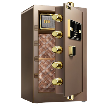 黑石高80cm保险柜家用大型办公保险箱 电子密码保管箱咖金色