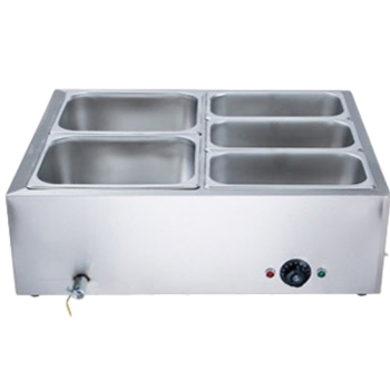 TYX   不锈钢售饭台快餐保温台商用台式小型电加热多功能保温汤菜池厨房   2格5盒（含汤盆、盖子）