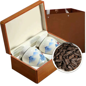 茶王飘碎银子糯米香十五年陈古树茶化石勐海普洱熟茶叶300g*2陶瓷礼盒装