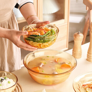 格娜斯耐热玻璃碗家用面碗汤碗水果沙拉碗微波炉餐具900ml单只装