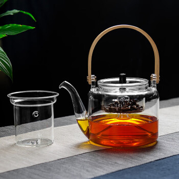 雅集提梁玻璃茶壶 家用黑茶普洱煮茶烧水壶 1100ml