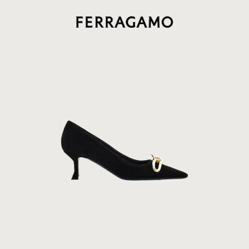 菲拉格慕（Ferragamo）女黑色高跟鞋 0769580_1D _ 75 /38码礼物送女友