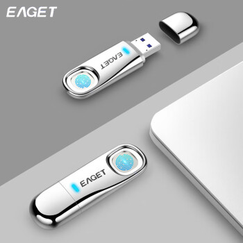 忆捷（EAGET）64GB 指纹加密U盘商务办公高速优盘全盘加密便携移动存储器 USB3.0 防泄密 隐私安全保护 FU60