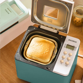 柏翠（petrus）面包机 全自动家用小型烤蛋糕馒头早餐面包机和面多功能吐司 PE6680 绿色
