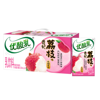 伊利优酸乳荔枝味250ml*24盒整箱学生成人早餐营养饮品牛奶饮料