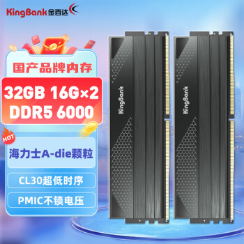 金百达（KINGBANK）32GB(16GBX2)套装 DDR5 6000 台式机内存条海力士A-die颗粒 星刃 C30
