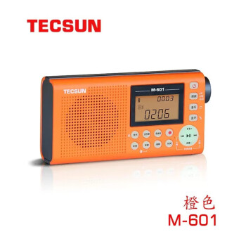 德生(Tecsun)M-601调频收音机录音机蓝牙音箱音乐播放器可插卡可充电液晶屏幕显示 橙色标配