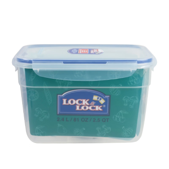 乐扣乐扣（LOCK&LOCK）原装进口保鲜盒微波炉饭盒塑料餐盒密封便当冰箱收纳盒2.4L长方形