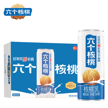 养元六个核桃 精品型核桃乳植物蛋白饮料 240ml*16罐 箱装饮品