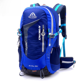 京典光年户外登山运动休闲旅行时尚双肩包蓝色38L蓝色