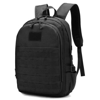 灵龙八方双肩包男士黑色拉链款大容量商务电脑包运动旅行包