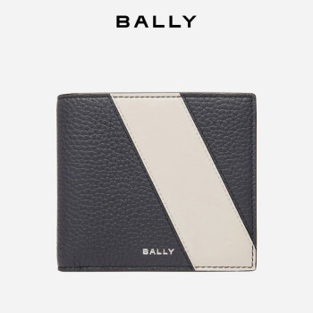 巴利（BALLY）父亲节礼物男士时尚条纹深蓝色钱包 6304931