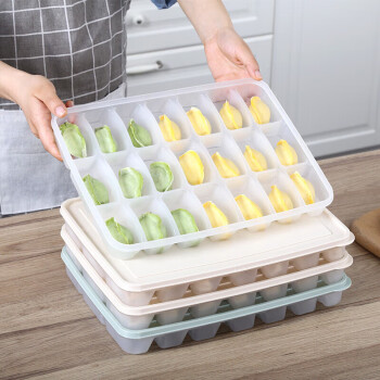 乐扣乐扣（LOCK&LOCK）冷冻饺子盒套装塑料保鲜盒冰箱冷藏馄饨21分格*2收纳盒HFL8511S2M