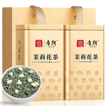 音朗茶叶茉莉花茶飘雪 新茶特级十窨臻品嫩芽浓香型礼盒装送礼300g