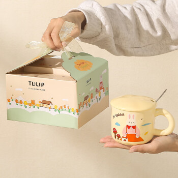 IMVE奶fufu小兔陶瓷马克杯高颜值办公室咖啡杯水杯送男女朋友生日礼物