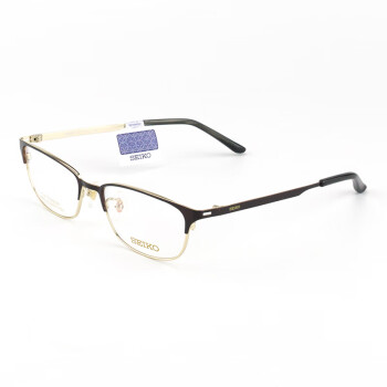 SEIKO精工 眼镜框男款全框纯钛商务眼镜架近视配镜光学镜架HC1017 90 54mm 亮深褐色,降价幅度14.1%