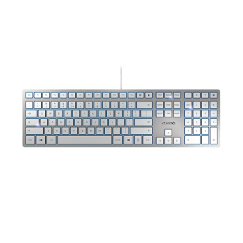 CHERRY樱桃 KC6000有线键盘 电脑薄膜键盘 办公商务家用键盘 超薄SX剪刀脚 轻音全尺寸 银色