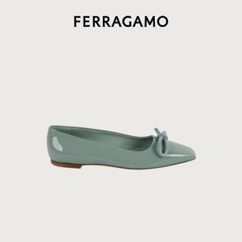菲拉格慕（Ferragamo）女士浅橄榄绿色芭蕾舞平底鞋 0768943_1D _ 65/37 礼物送女友