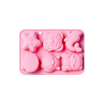 畅宝森烘焙模具6连卡通造型硅胶模具3个/组 粉色 2组起售BC02