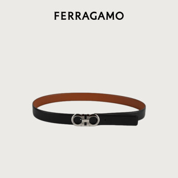 菲拉格慕（Ferragamo）男士黑色双面可调式Gancini皮带 0770930_C  _105 礼物送男友