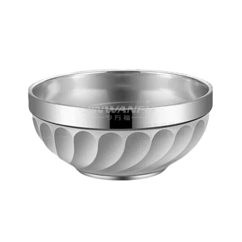 今万福  不锈钢碗 百合碗普通款面碗 单位食堂打饭碗铁碗大碗汤碗  15cm