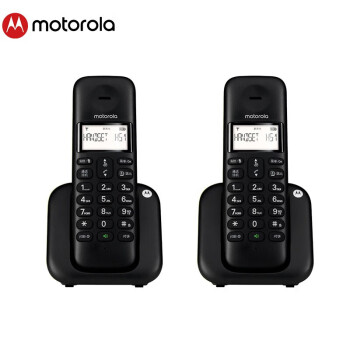 摩托罗拉（Motorola）T301C黑色 电话机数字无绳无线子母机座机大屏幕清晰免提单机 【一拖一】