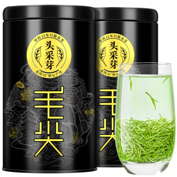 乐品乐茶头采芽毛尖茶叶 特级2023新茶绿茶明前春茶嫩芽送礼礼盒装250g