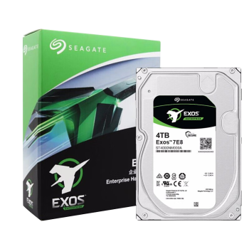 希捷(Seagate) 企业级硬盘 4TB 256MB 7200RPM CMR垂直 SATA 希捷银河Exos 7E8系列 服务器硬盘