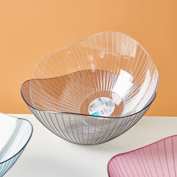 琶贝 玻璃水果盘高款 创意果盘零食盘家用透明盘子 10个起售