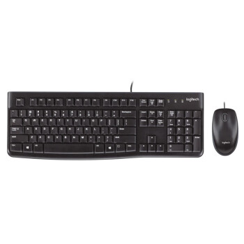 Logitech 罗技 MK120 键鼠套装 有线办公键鼠套装 电脑键盘 笔记本键盘 全尺寸 黑色