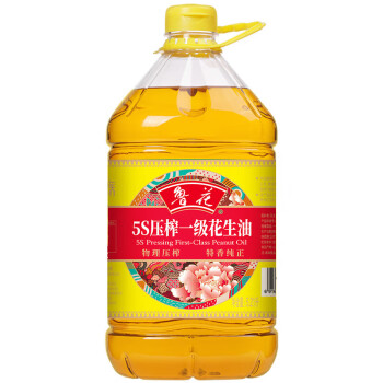 鲁花香味家族5S压榨一级花生油 5.21L食用油家用大桶物理压榨