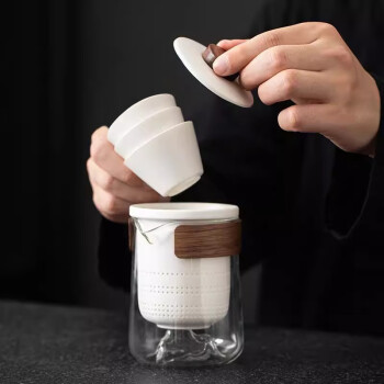 茶沿旅行茶具套装户外便携式功夫陶瓷泡茶器快客杯 (1壶3杯)