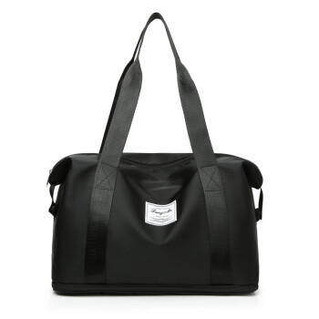 赛尔娜旅行包折叠行李袋大容量轻便运动手提单肩包女瑜伽健身包 A款黑色