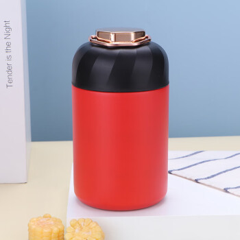 TLAKEHO不锈钢焖烧杯便携双层保温焖烧罐 酒红色600ml/个 2个起售  BC06