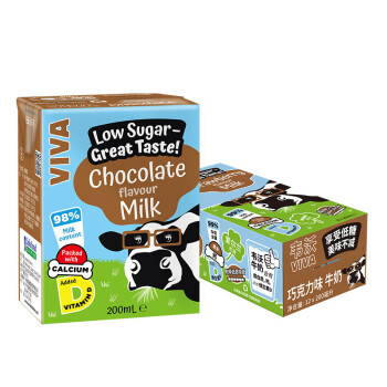 韦沃爱尔兰进口低糖巧克力口味牛奶200ML*6盒整箱 早餐奶 学生奶