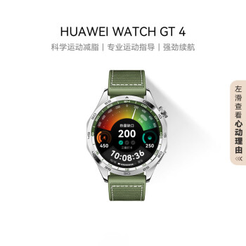 华为（HWM）WATCH GT4华为手表智能手表46MM呼吸健康研究心律失常提示华为手表云杉绿支持龙年表盘