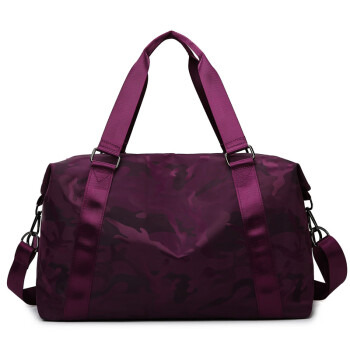 立都（LIDU）婷安健身包手提瑜伽包女干湿分行李包短途旅行包 深紫色