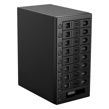 优越者(UNITEK)硬盘柜8盘位2.5/3.5英寸SSD固态/机械磁盘柜八盘企业级电脑外置存储扩展硬盘盒 Y-3373BK