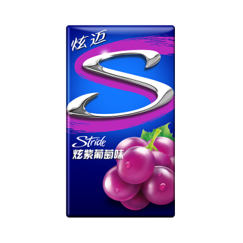 炫迈（Stride）无糖口香糖片装 休闲零食糖果清新口气 炫紫葡萄味28片50.4g