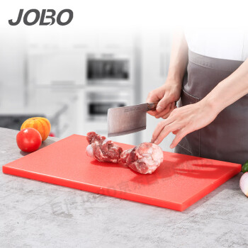 巨博（JOBO）分类砧板塑料菜板 PE切菜板商用餐饮53X32X2cm红色