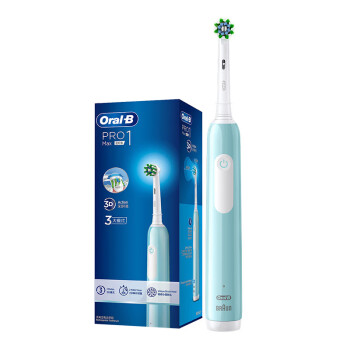 欧乐B（Oral-B）成人电动牙刷成人美白刷3D声波高频动力牙齿美白圆头 极光蓝 Pro1Max