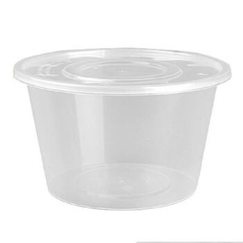 京京日上圆形一次性快餐盒加厚带盖 450ml透明圆碗1000套
