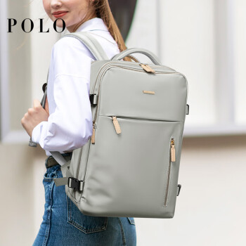 POLO双肩包女士背包女书包大学生旅行包大容量17.3英寸电脑包生日礼物