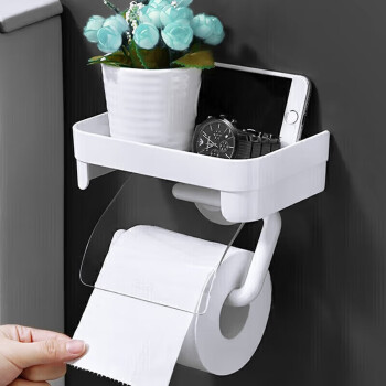 dehub卷纸纸巾架吸盘式免打孔壁挂卫生间厕所厨房卫生纸架浴室置物架子