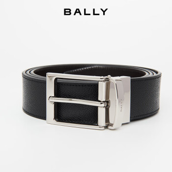 巴利（BALLY）新年礼物男士时尚黑色牛皮双面腰带/皮带 6307811 3.5/120cm