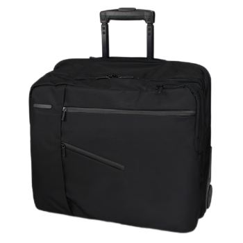 乐上（LEXON）商务拉杆登机箱17.3英寸电脑大容量双层出差旅行包旅行软箱 黑色